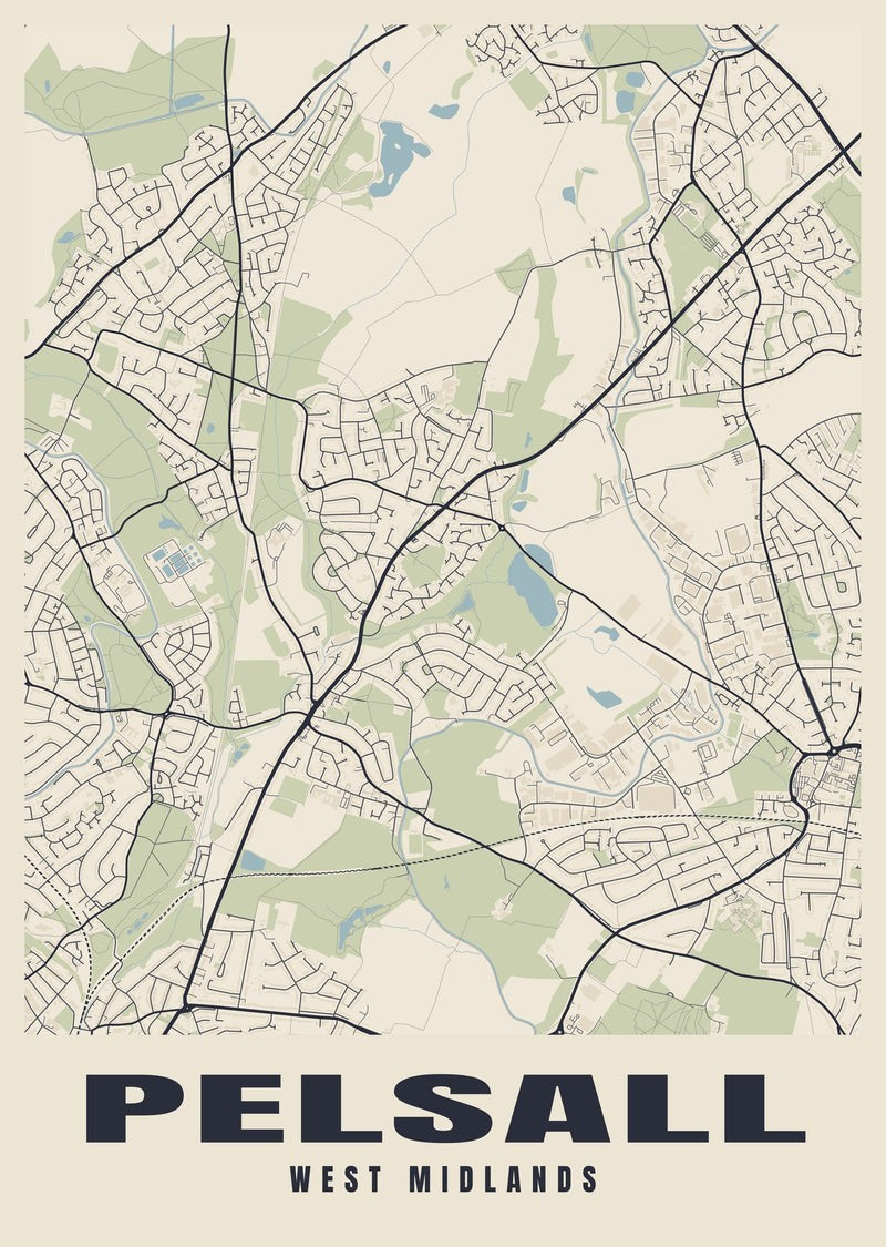 Pelsall Street Map Poster