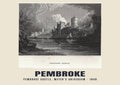 Pembroke Castle, Meyer’s Universum, Pembroke — Historic engraving reproduction, 1848