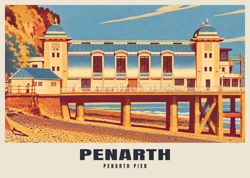 Penarth Pier poster, Retro Railway style