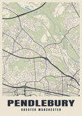 Street map poster of Pendlebury, Greater Manchester