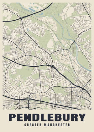 Pendlebury Street Map Poster