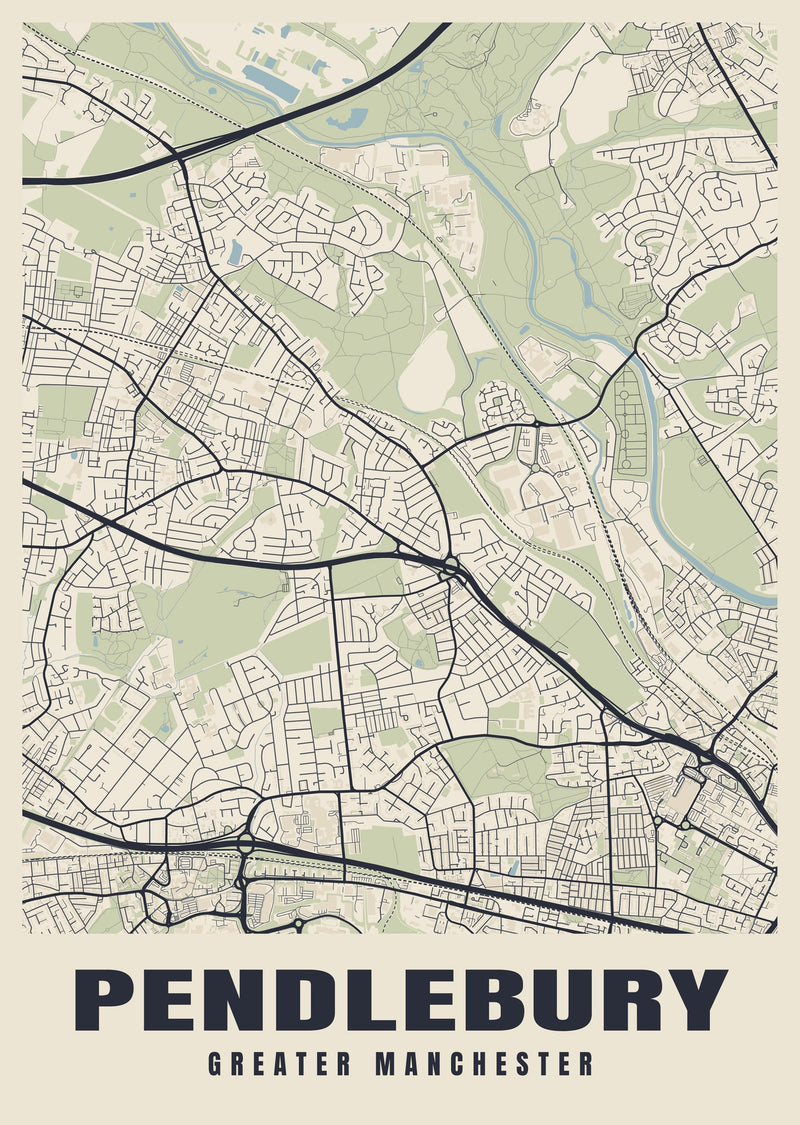 Pendlebury Street Map Poster