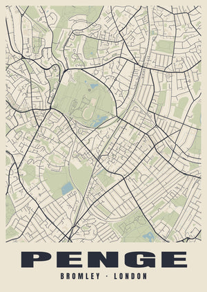 Penge Heritage Street Map Poster