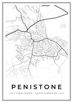 Street map poster of Penistone town centre, South Yorkshire