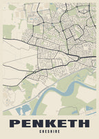 Street map poster of Penketh, Cheshire