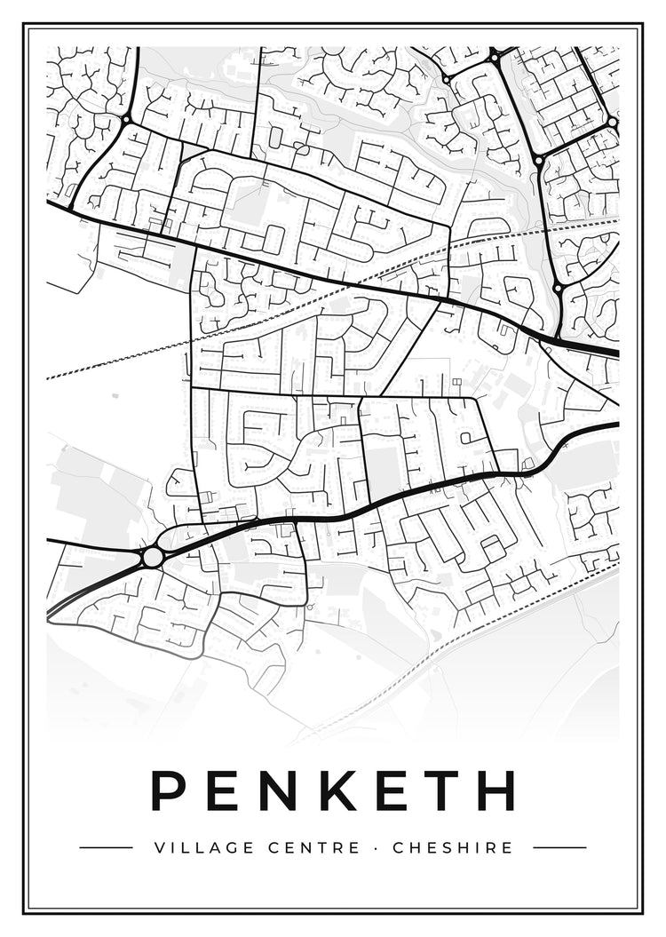 Penketh Village Centre Street Map Poster