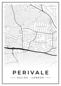 Street map poster of Perivale, Ealing, London