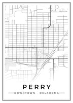 Street map poster of downtown Perry, Oklahoma