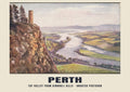 Tay Valley from Kinnoull Hills, Perth — Historic illustrated postcard print, 20th century