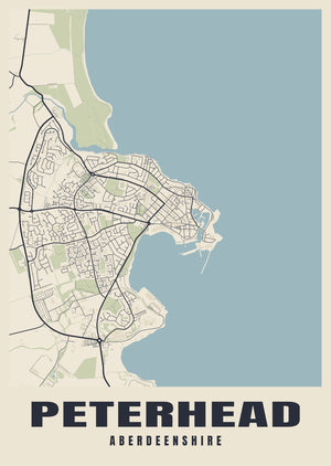 Peterhead Street Map Poster