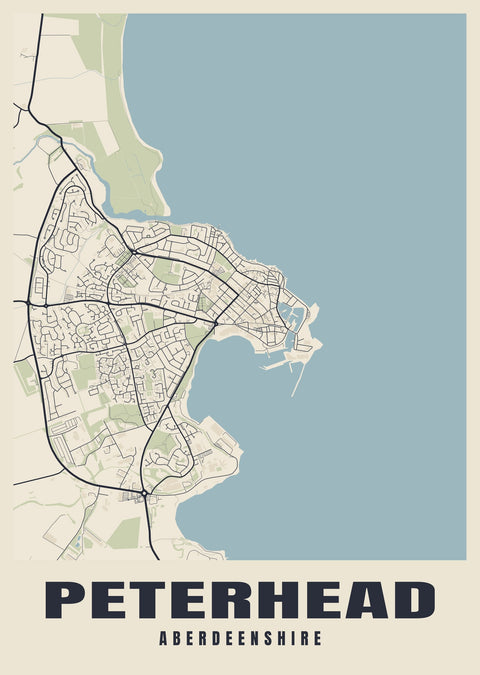 Peterhead Street Map Poster