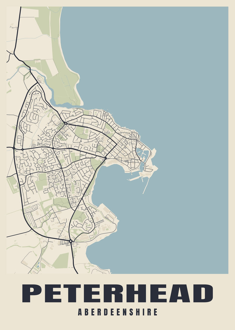 Peterhead Street Map Poster