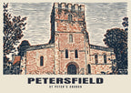 St Peter’s Church, Petersfield poster, Linocut style