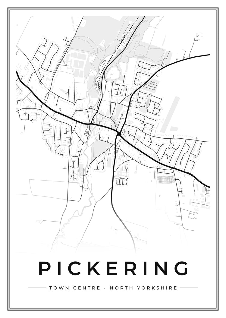 Pickering Town Centre Street Map Poster