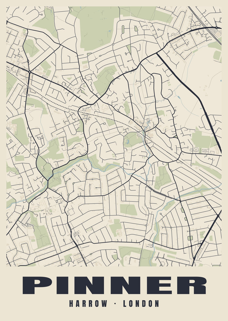 Pinner Heritage Street Map Poster