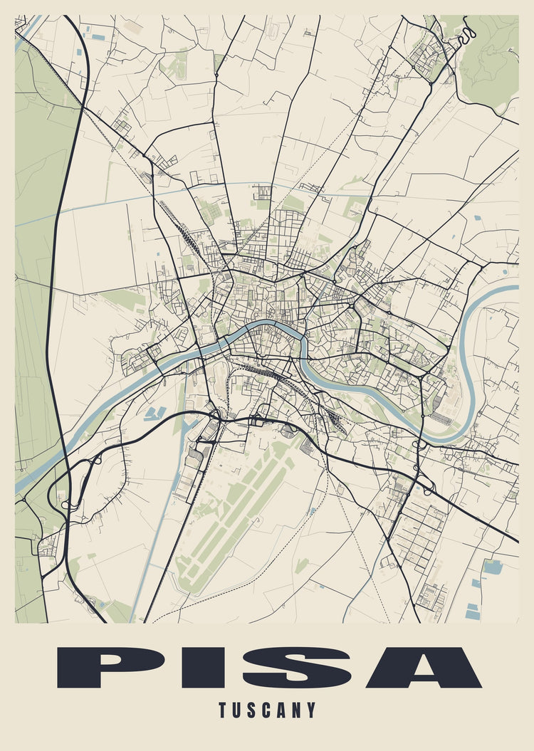 Pisa Street Map Poster