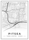 Street map poster of Pitsea town centre, Essex