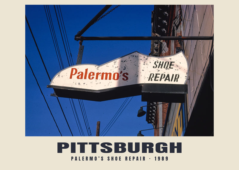 Palermo’s Shoe Repair, Pittsburgh — 1989 · Historischer Fotodruck