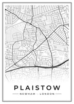 Street map poster of Plaistow, Newham, London