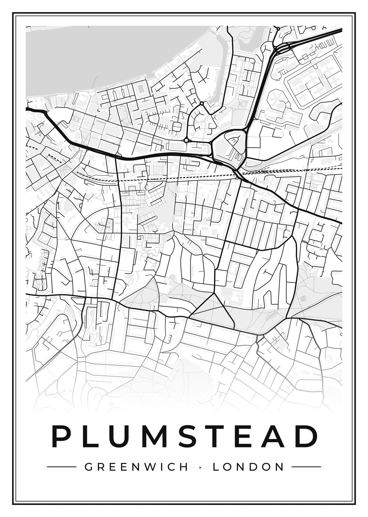Street map poster of Plumstead, Greenwich, London