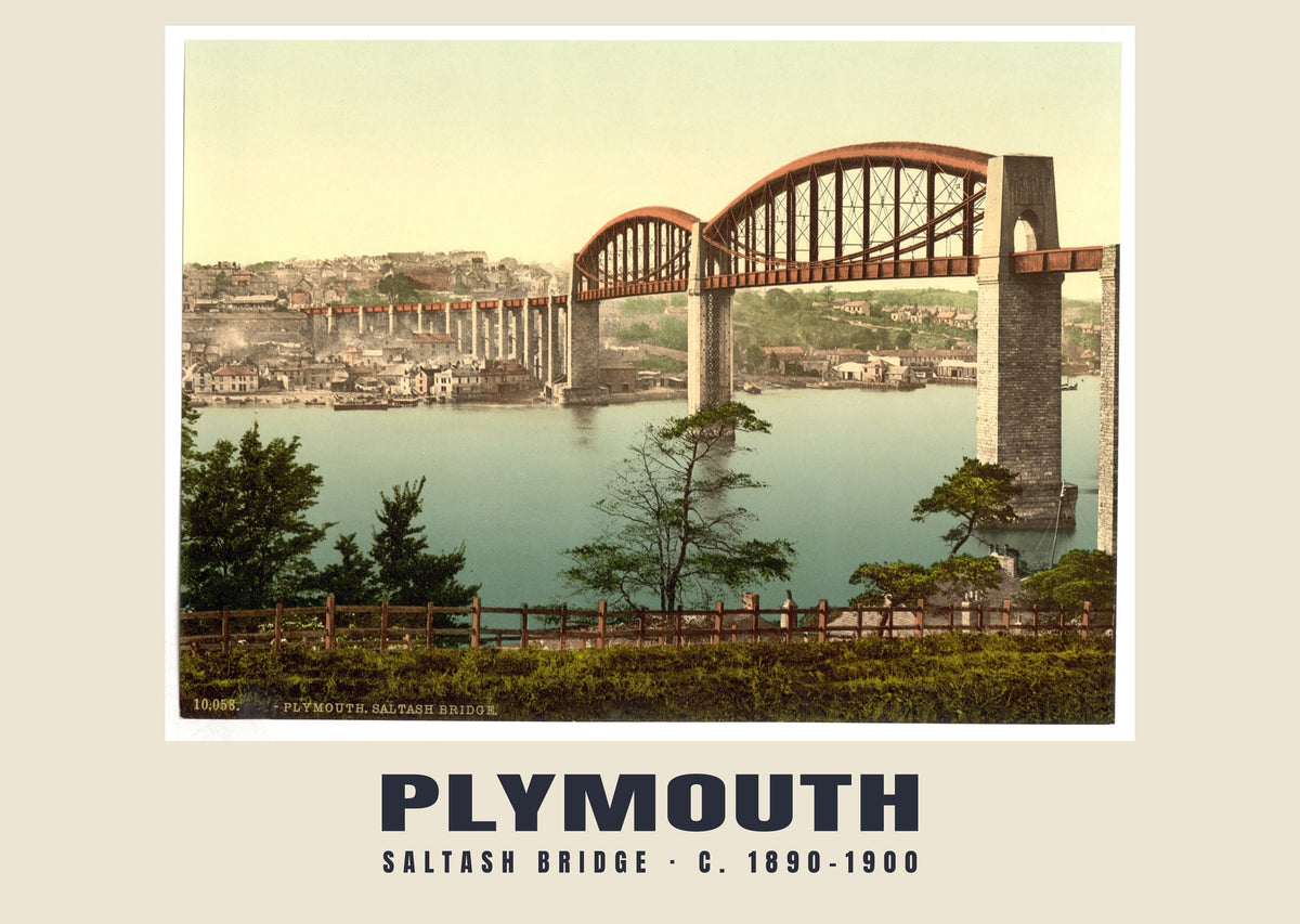 Saltash Bridge, Plymouth, c. 1890–1900 heritage photograph