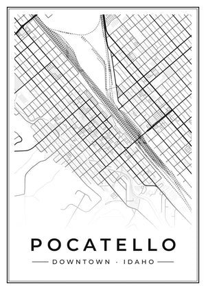 Pocatello Downtown Street Map Poster