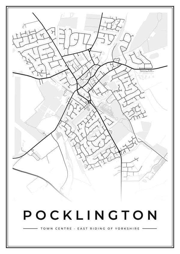 Pocklington Town Centre Street Map Poster