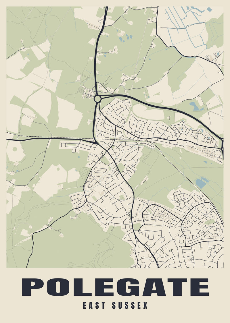 Polegate Street Map Poster