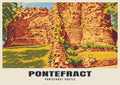 Pontefract Castle poster, Retro Railway style