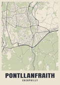 Street map poster of Pontllanfraith, Caerphilly