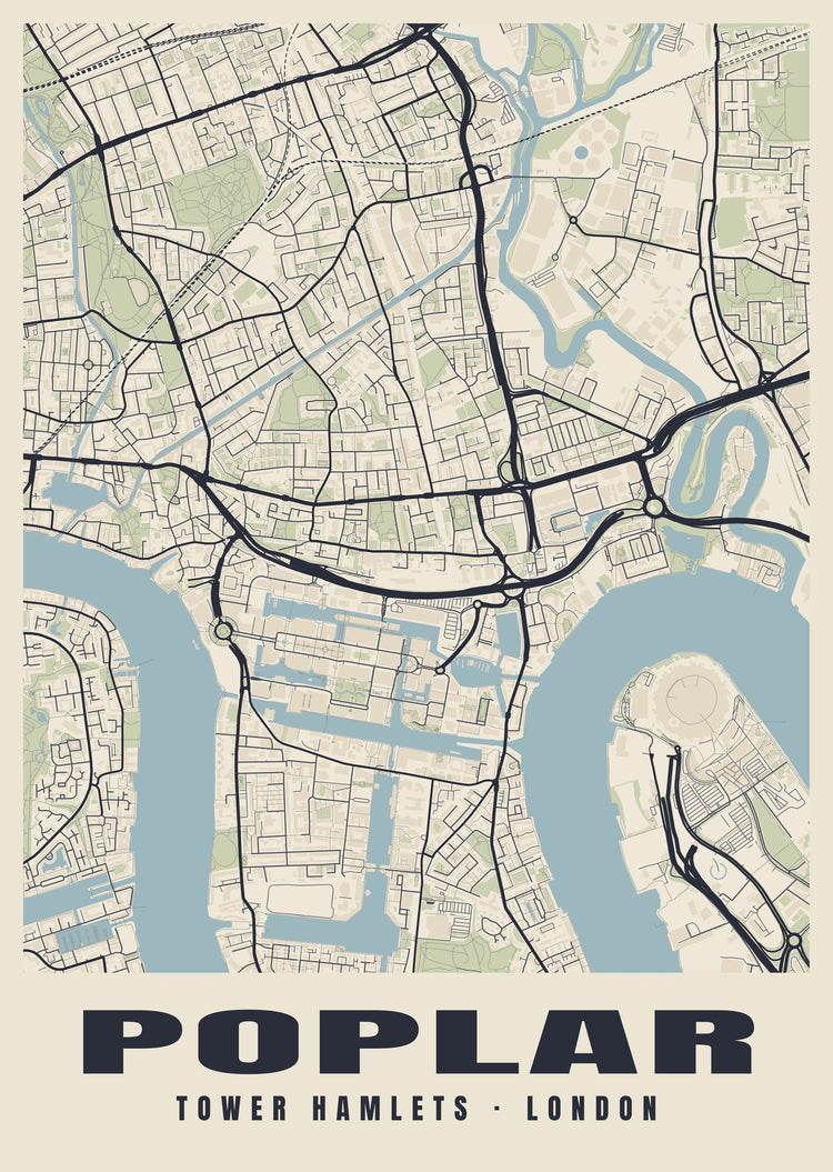 Poplar Heritage Street Map Poster