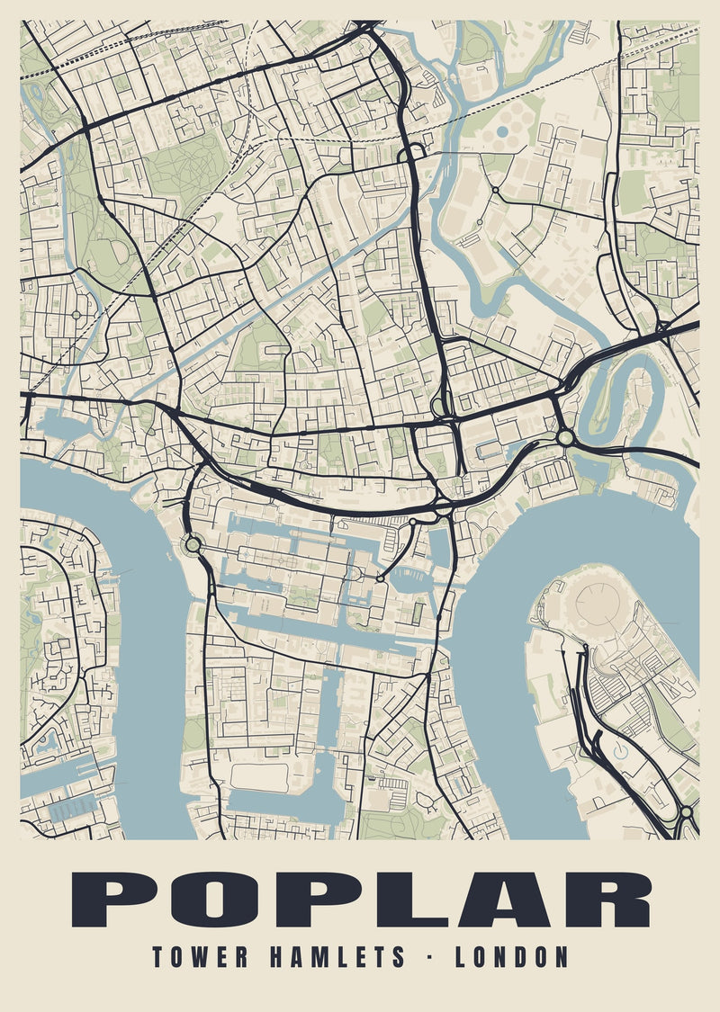 Poplar Heritage Street Map Poster