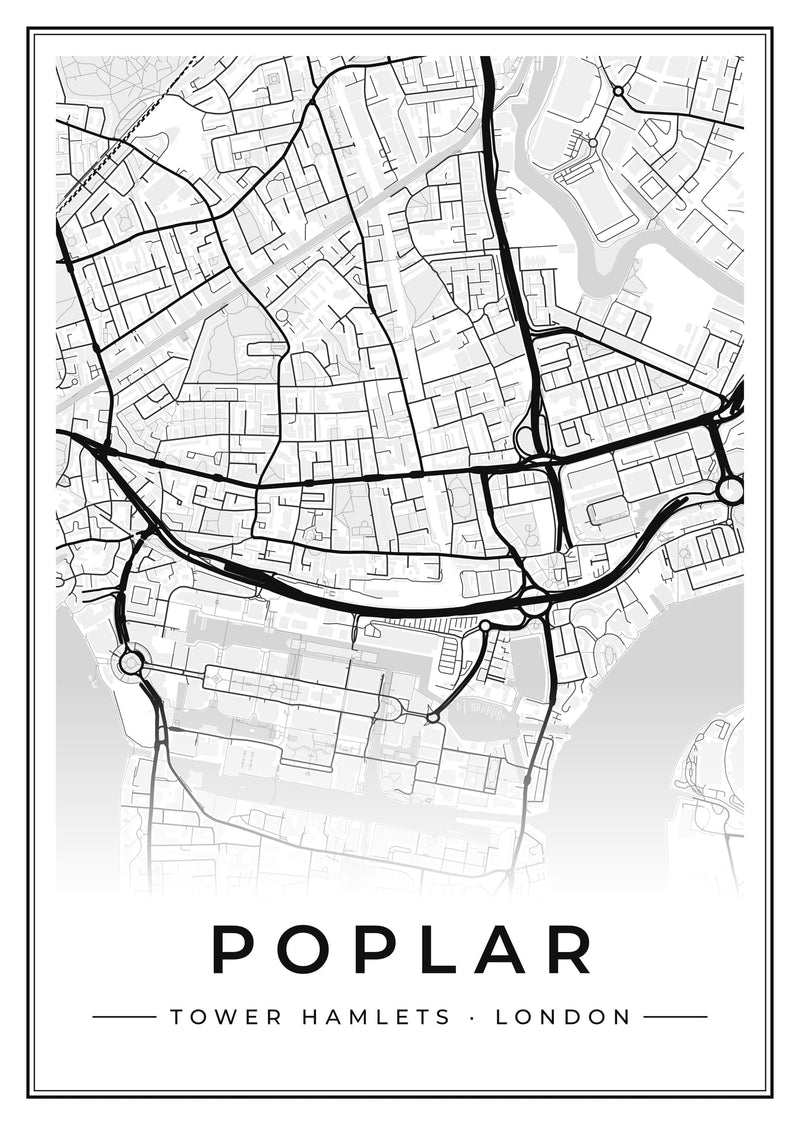 Poplar Street Map Poster