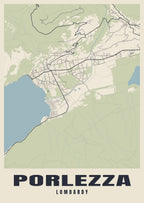 Street map poster of Porlezza, Lombardy