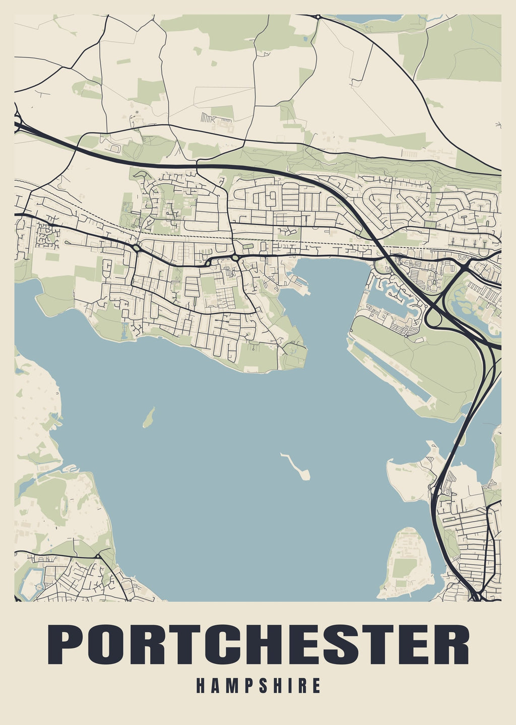 Street map poster of Portchester, Hampshire