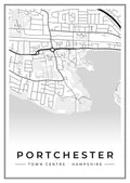 Street map poster of Portchester town centre, Hampshire