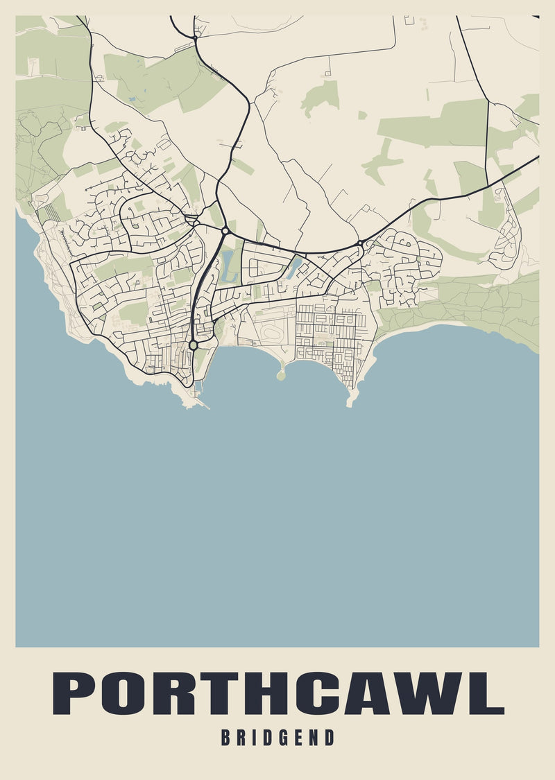 Porthcawl Street Map Poster