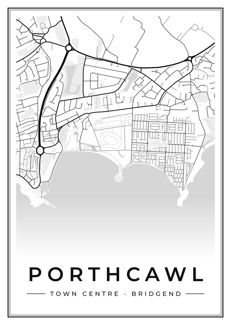 Porthcawl Town Centre Street Map Poster