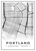 Street map poster of downtown Portland, Oregon