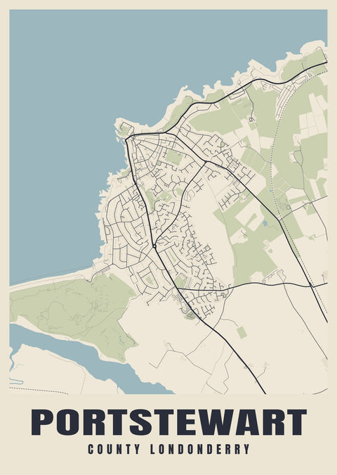 Portstewart Street Map Poster