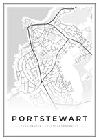 Street map poster of Portstewart town centre, County Londonderry