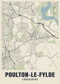 Street map poster of Poulton-le-Fylde, Lancashire