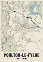 Street map poster of Poulton-le-Fylde, Lancashire