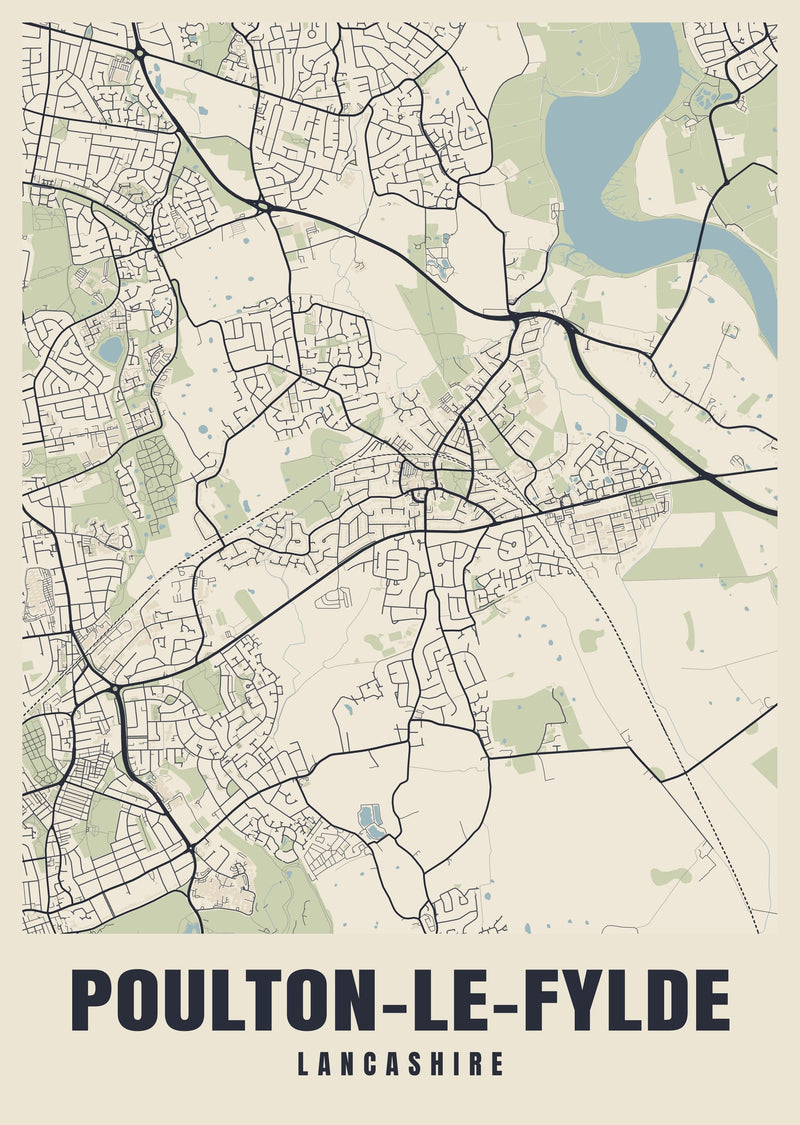 Poulton-le-Fylde Street Map Poster
