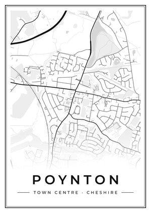 Poynton Town Centre Street Map Poster