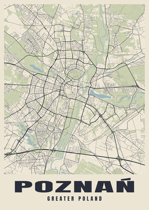 Poznań Street Map Poster