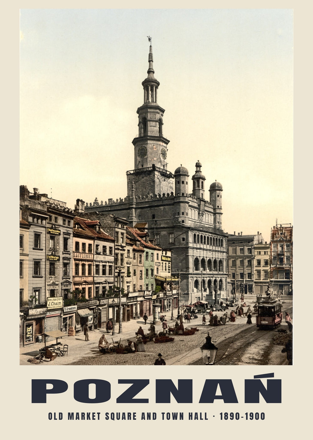 Stary Rynek, Ratusz, Poznań — 1890–1900 · Wydruk dawnego fotochromu