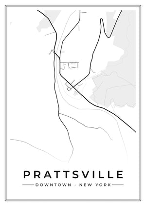 Prattsville Downtown Street Map Poster