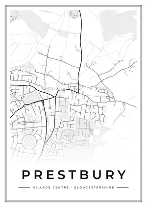 Prestbury Village Centre Street Map Poster