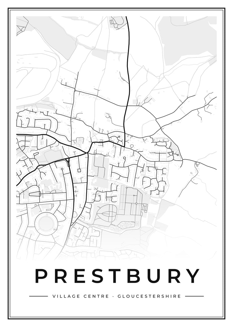 Prestbury Village Centre Street Map Poster